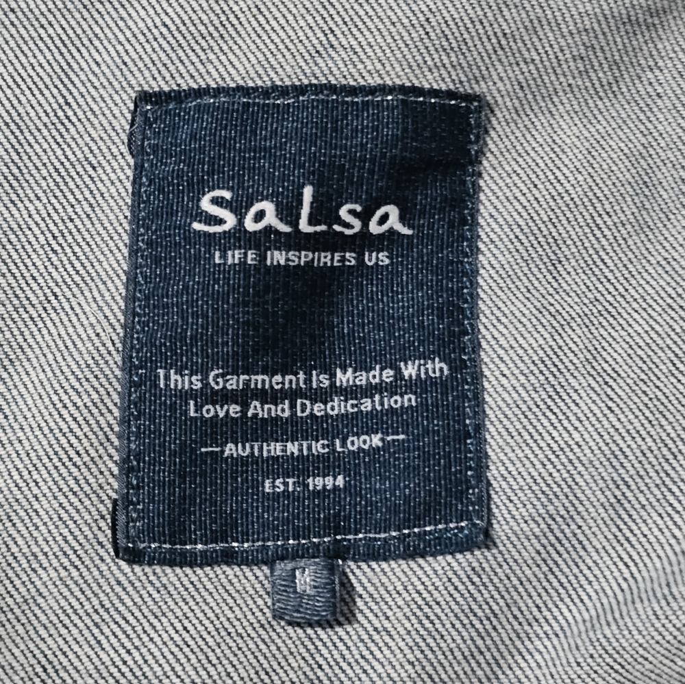 SALSA Women's Size‎ M Blue Denim Jacket with Embroidered Back - Picture 9 of 11